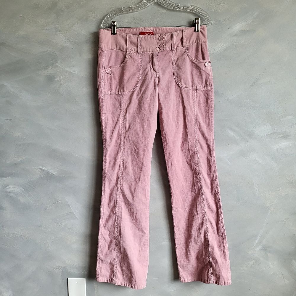 PINK CORDUROY BOOTCUT FLARE LOW RISE VINTAGE PANTS SZ 9 Cotton blend